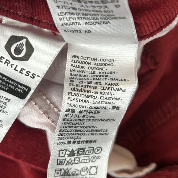 Levi's 725 High Rise Boot Cut Red Corduroy Jeans Pants 32" Inseam Size 31 - Picture 8 of 10